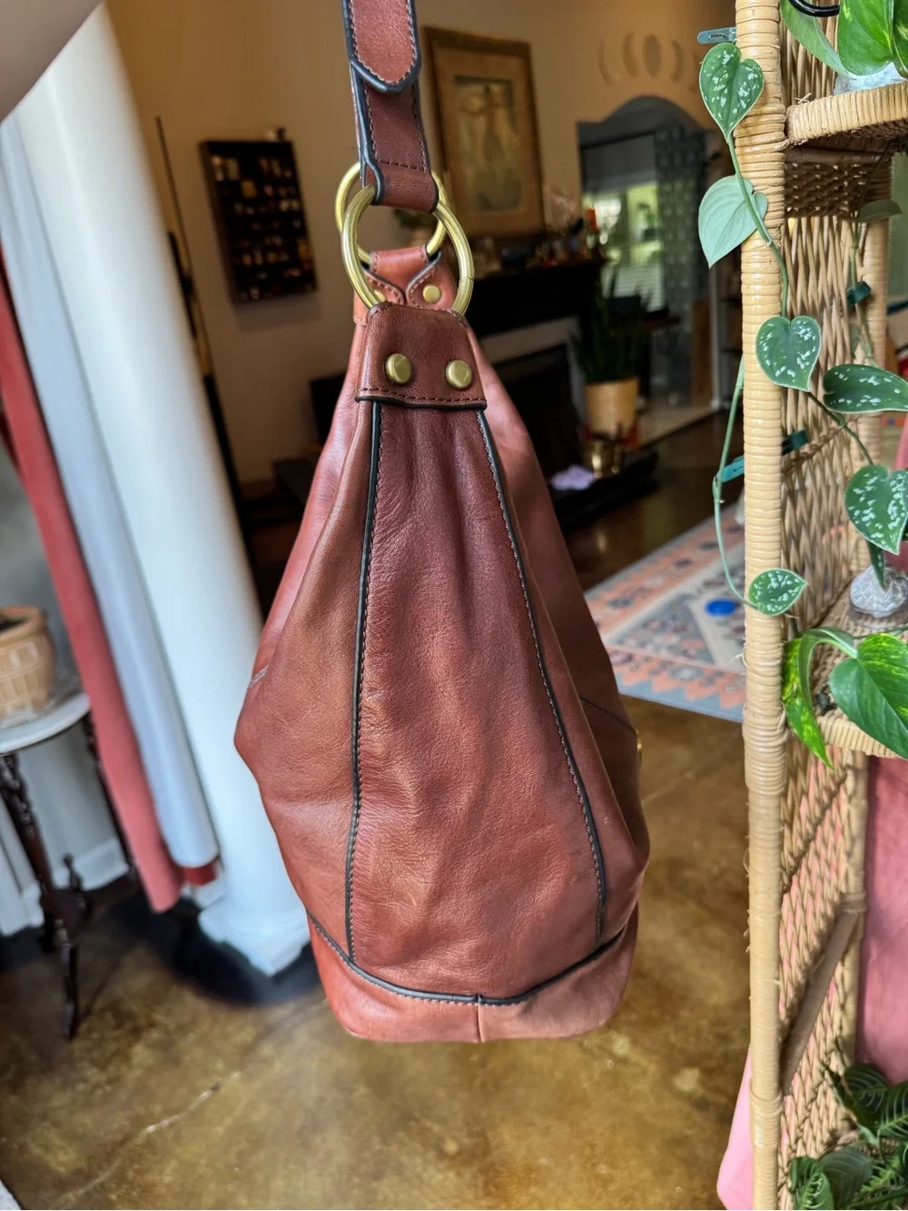 Fossil Maddox Leather Shoulder Bucket Bag - Perfect Condition